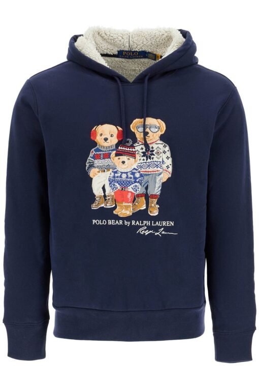 polo bear fleece sweatshirt in
