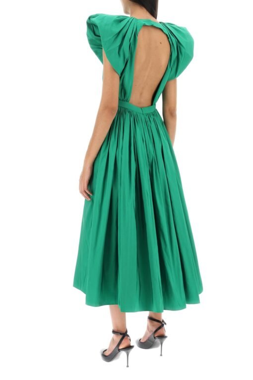 pleated open back midi dress - Image 3