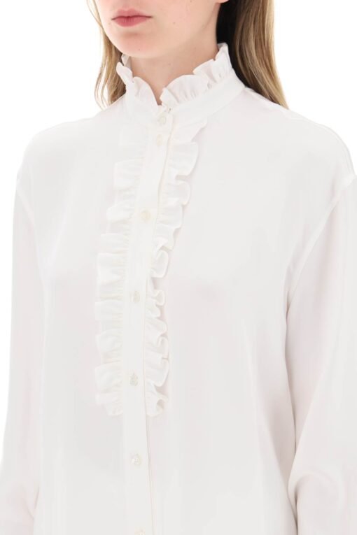 silk satin shirt with ruffles - Image 4