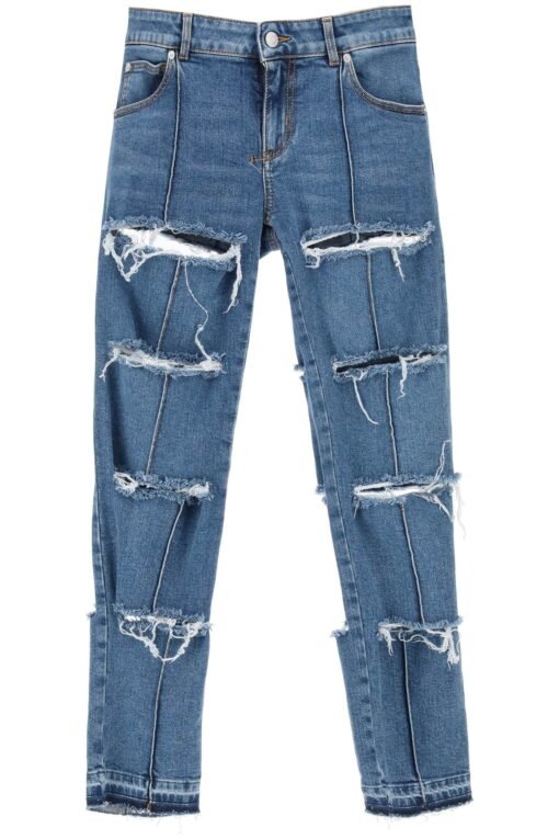slim fit slashed jeans