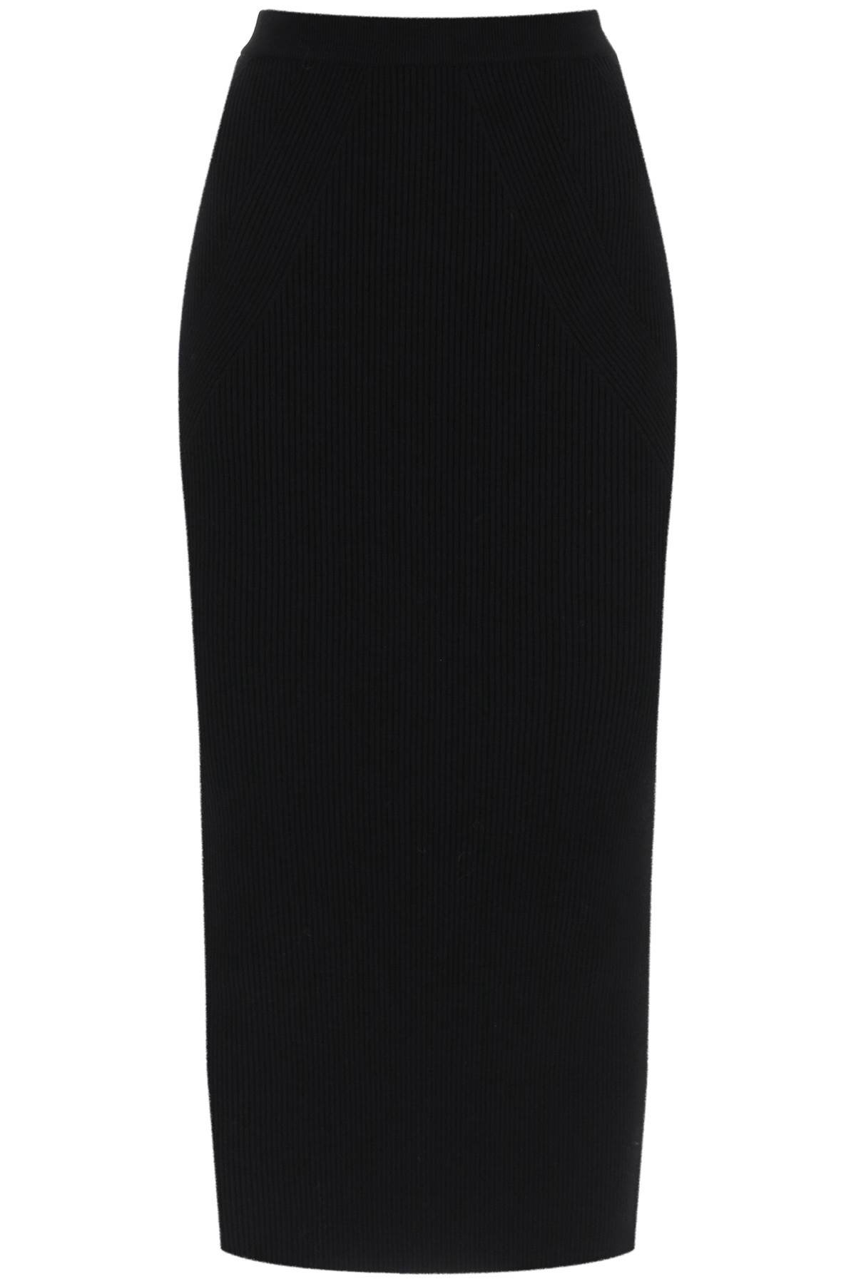 ribbed-knit pencil skirt