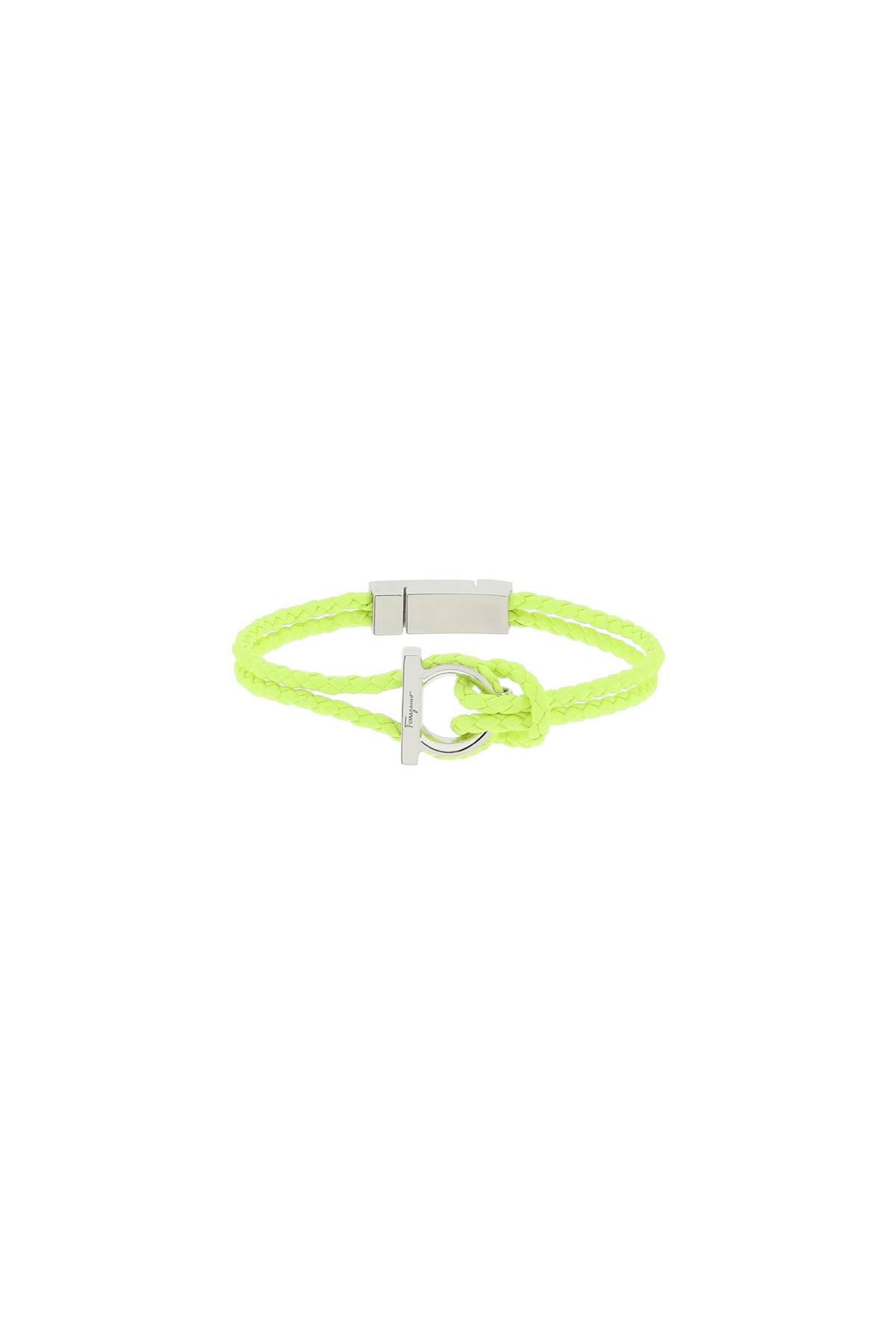 woven leather gancini bracelet