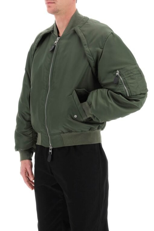 convertible bomber jacket in nylon satin - Image 4