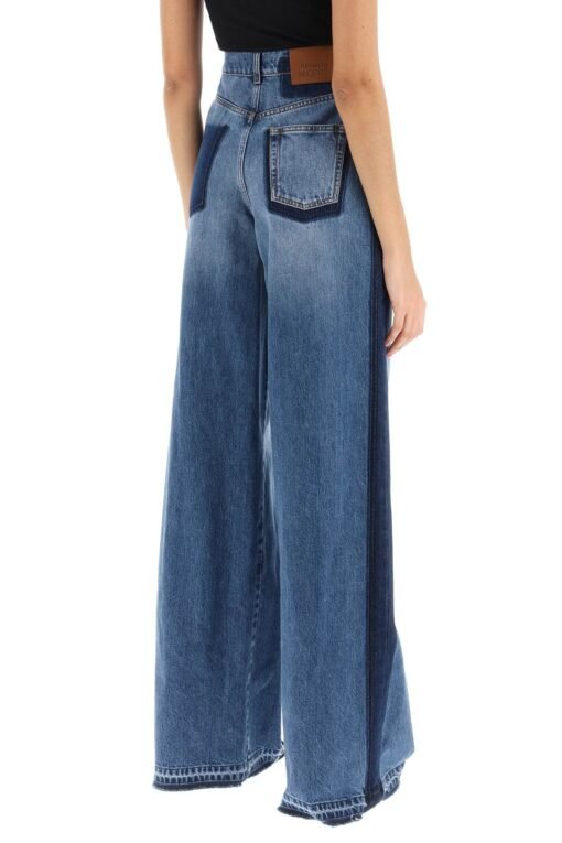 wide leg jeans with contrasting details - Image 3