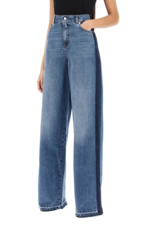 wide leg jeans with contrasting details - Image 4