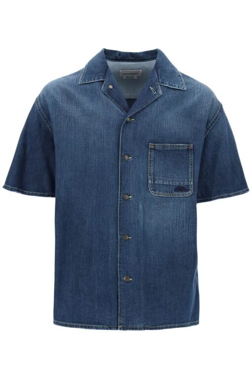 organic denim short sleeve shirt