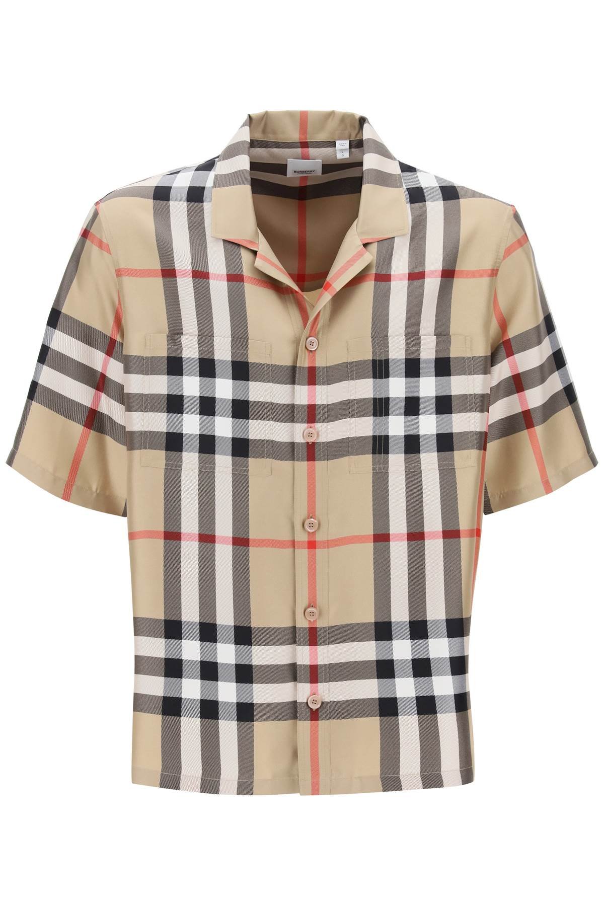 bowling shirt in tartan silk