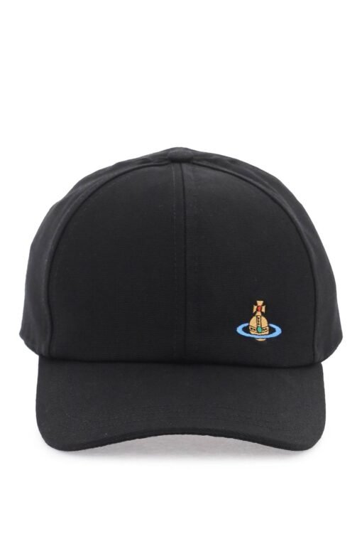 uni colour baseball cap with orb embroidery