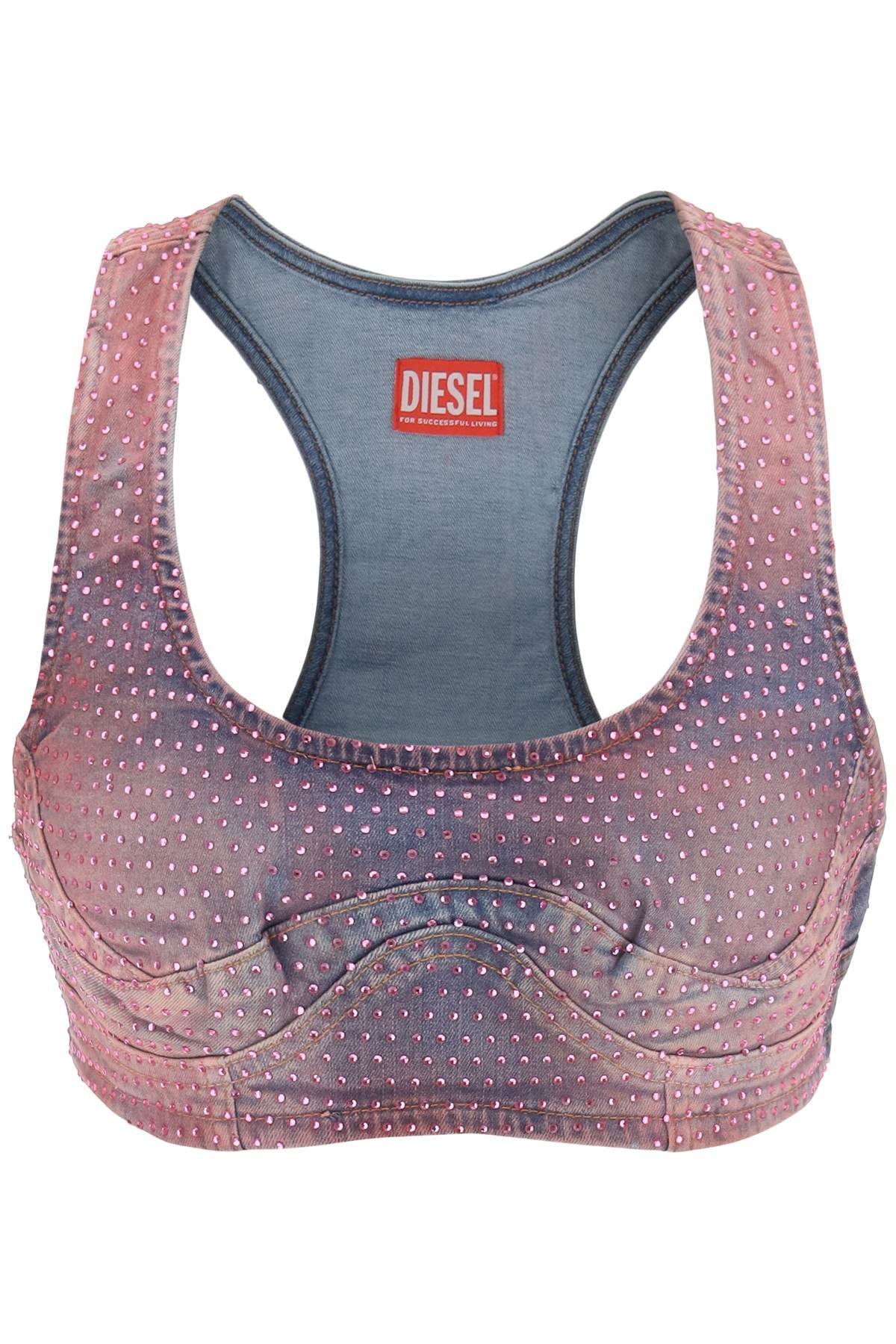 de-toppy-fsd denim cropped top with rhinestones
