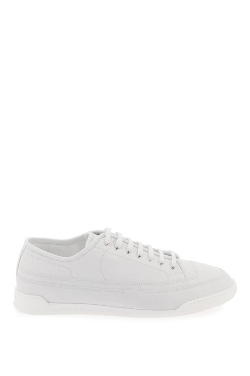 leather court sneakers in