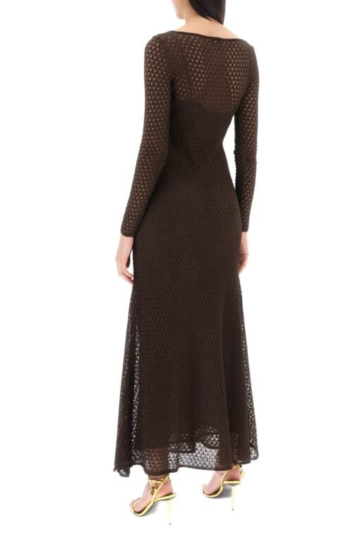 long knitted lurex perforated dress - Image 3