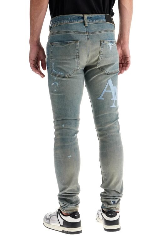 leather logo jeans with eight words - Image 3