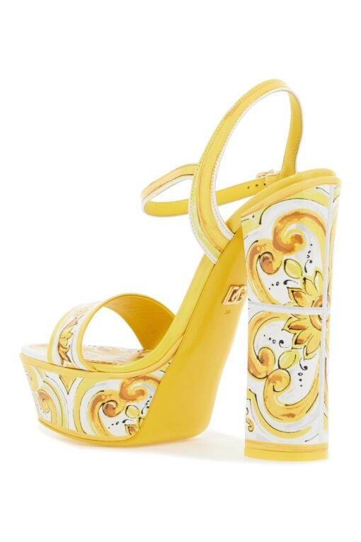 "shiny leather platform sandals with mai - Image 3