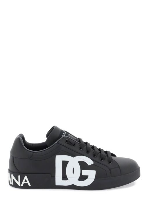 leather portofino sneakers with dg logo