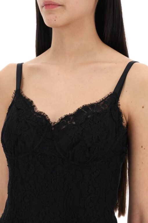 midi lace dress with slit - Image 4