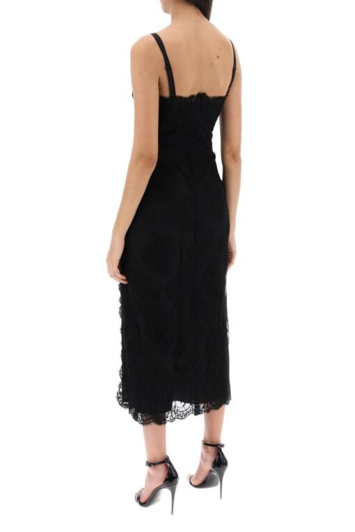 midi lace dress with slit - Image 3