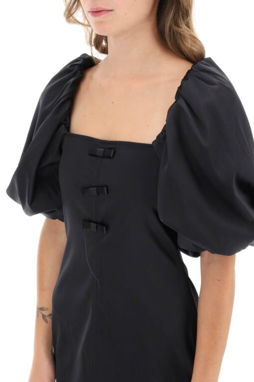 satin mini dress with balloon sleeves - Image 4