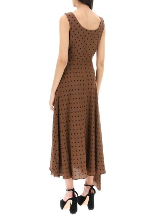 silk midi dress with draped neckline - Image 3