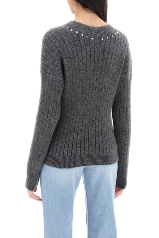 wool knit sweater with studs and crystals - Image 3