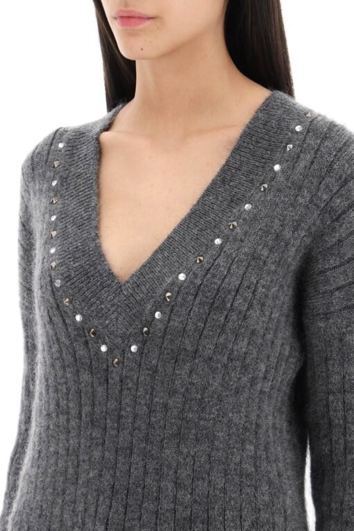 wool knit sweater with studs and crystals - Image 4