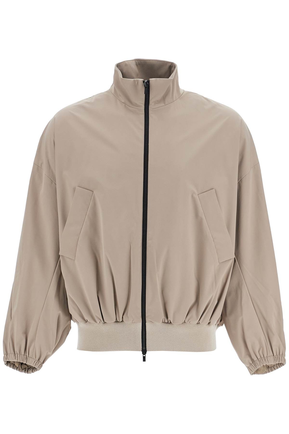 high-necked vented track jacket with