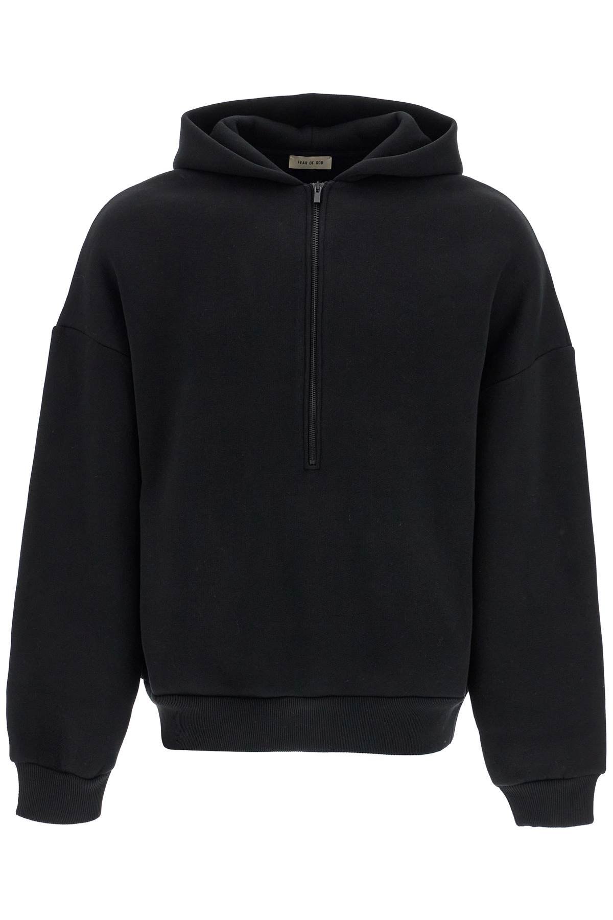 hooded sweatshirt with half zip