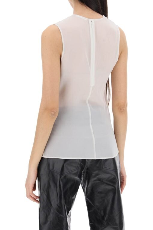 sleeveless silk top in - Image 3