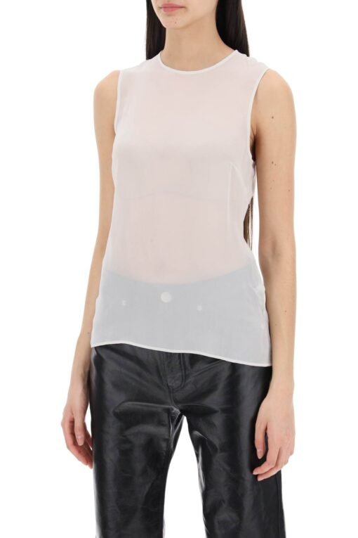 sleeveless silk top in - Image 4