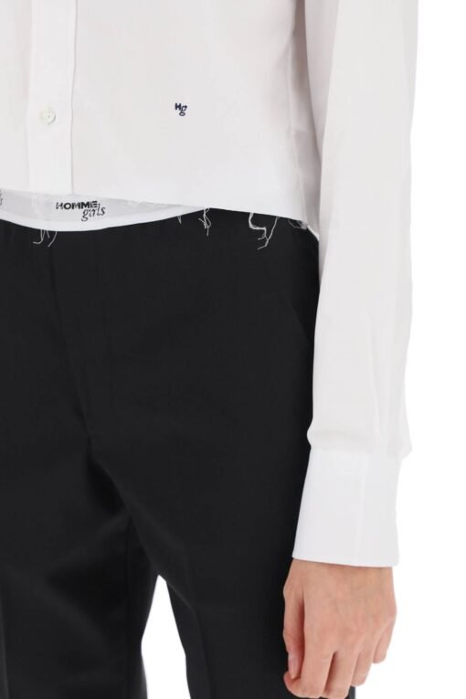 cotton twill cropped shirt - Image 4