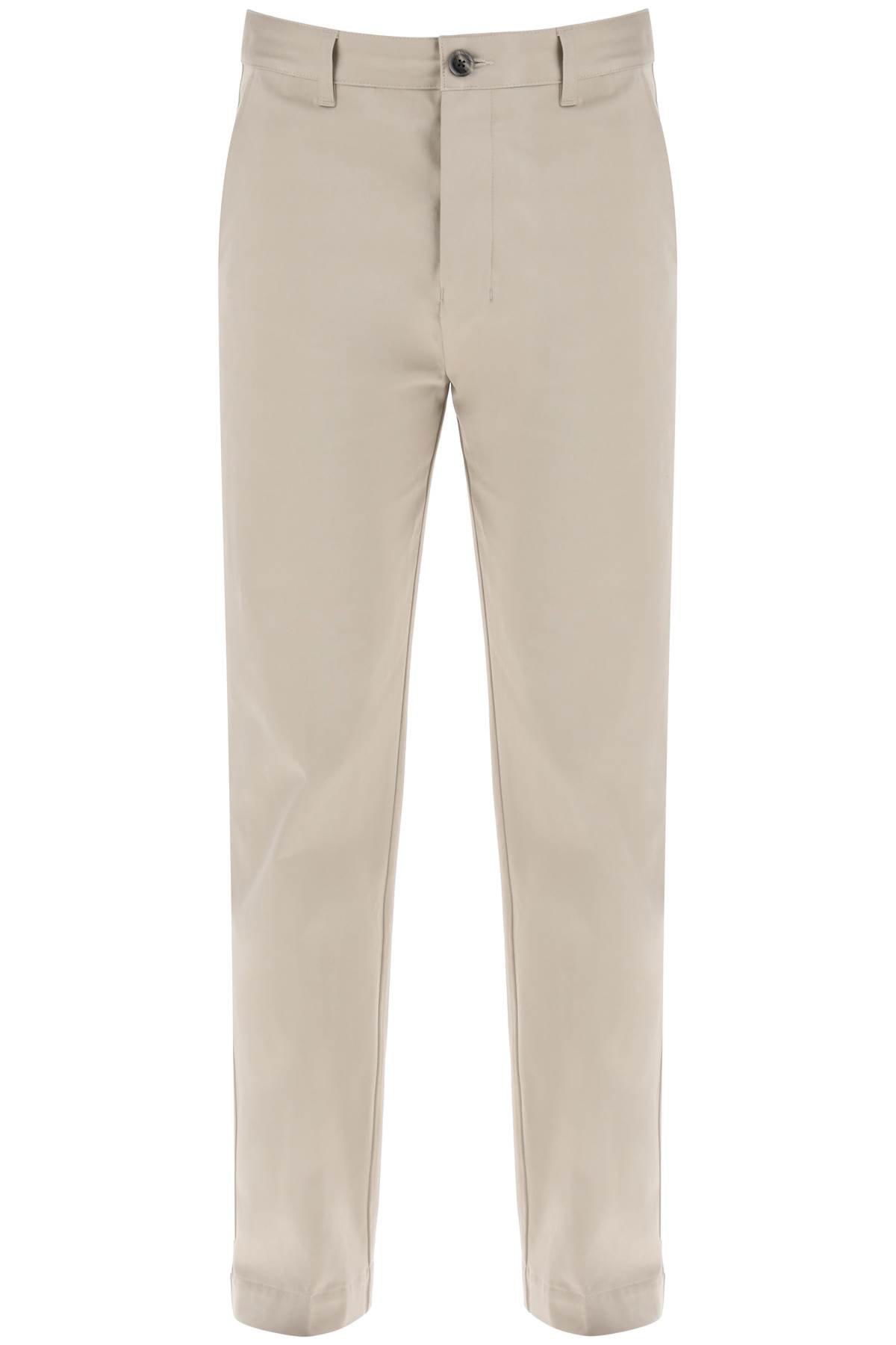 cotton satin chino pants in
