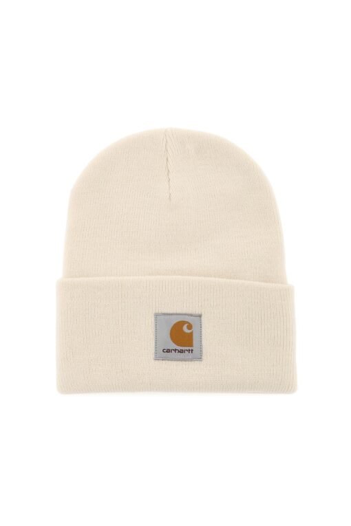 beanie hat with logo patch