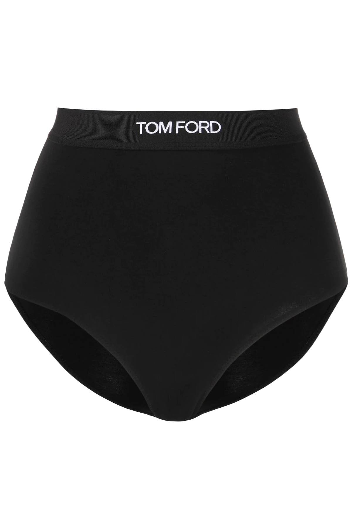 high-waisted underwear briefs with logo band