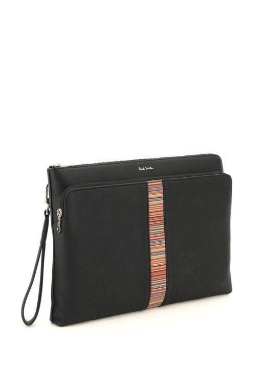 signture stripe leather pouch - Image 3
