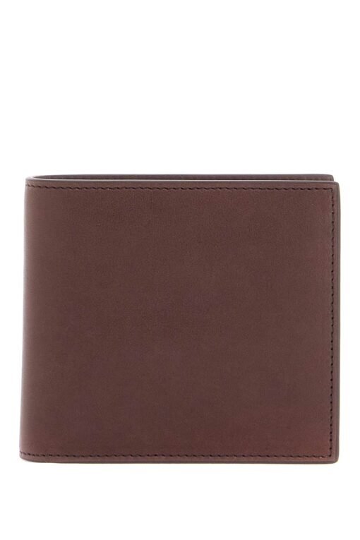 compact dark brown calfskin wallet with slots