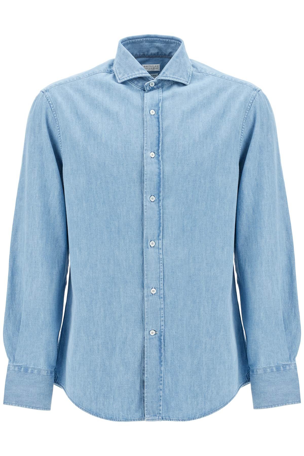 lightweight slim fit denim shirt
