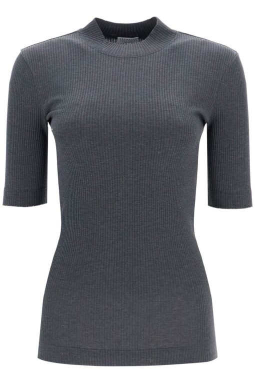 ribbed jersey t-shirt for a