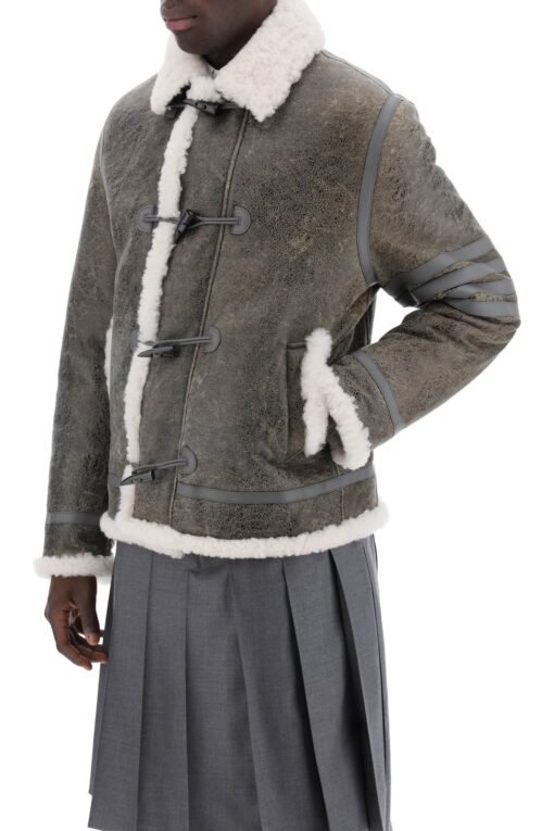 shearling cropped montgomery jacket - Image 4