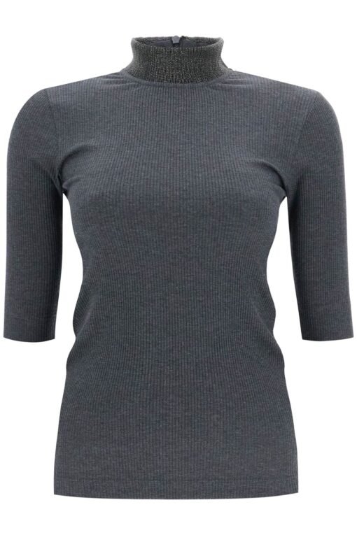 t-shirt with precious ribbed