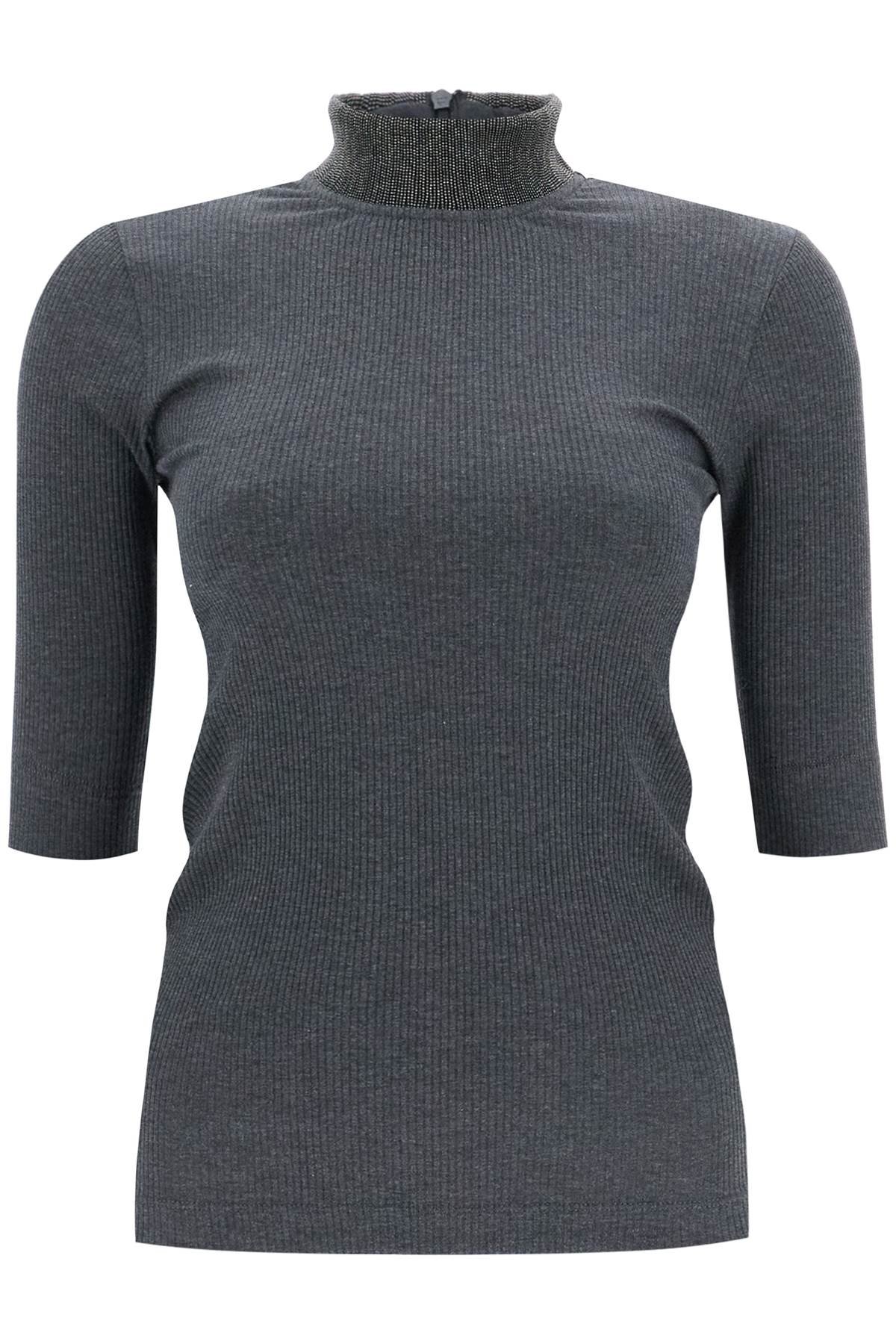 t-shirt with precious ribbed