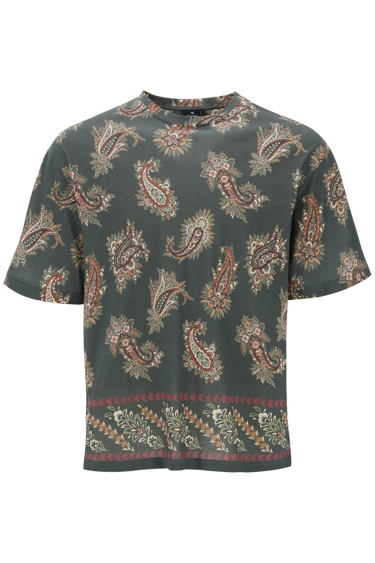 T-shirt girocollo con stampa paisley