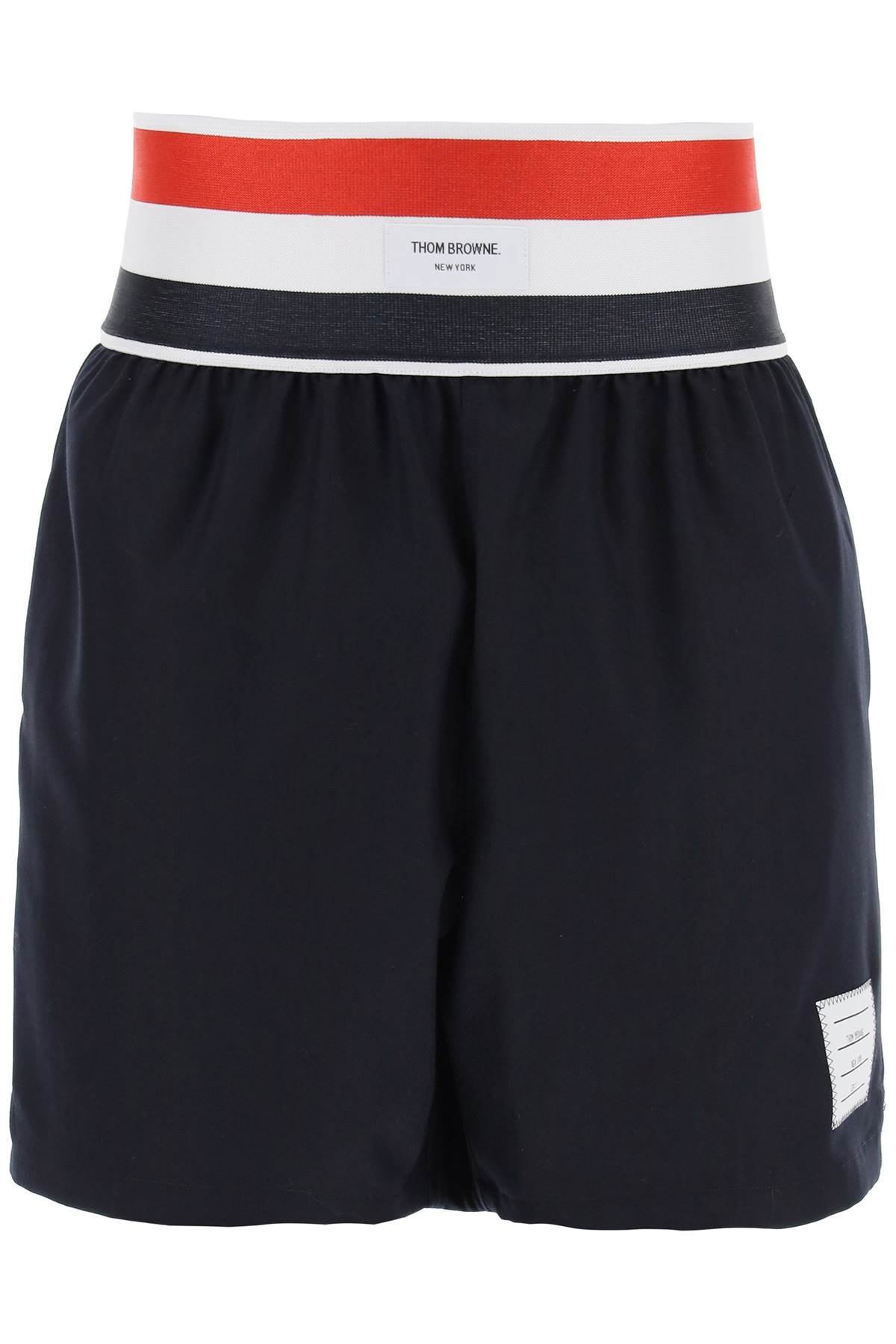 elastic waistband bermuda shorts in