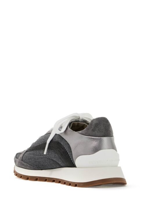 wool sneakers with precious stripe design - Image 3