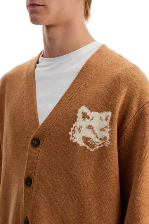 "fox head wool cardigan with - Image 4
