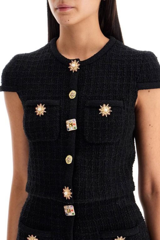 knitted crop top in mesh - Image 4