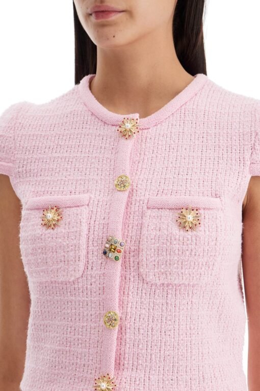 knitted crop top in mesh - Image 4