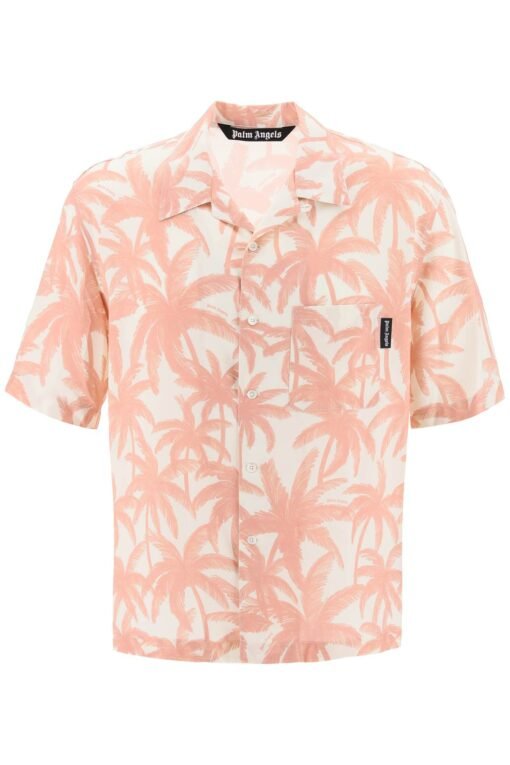 bowling shirt with palms motif