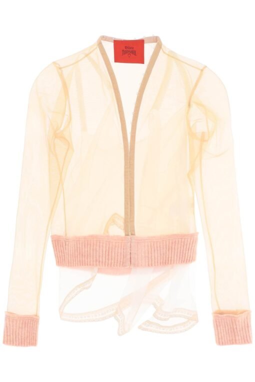 "transparent tulle top by public