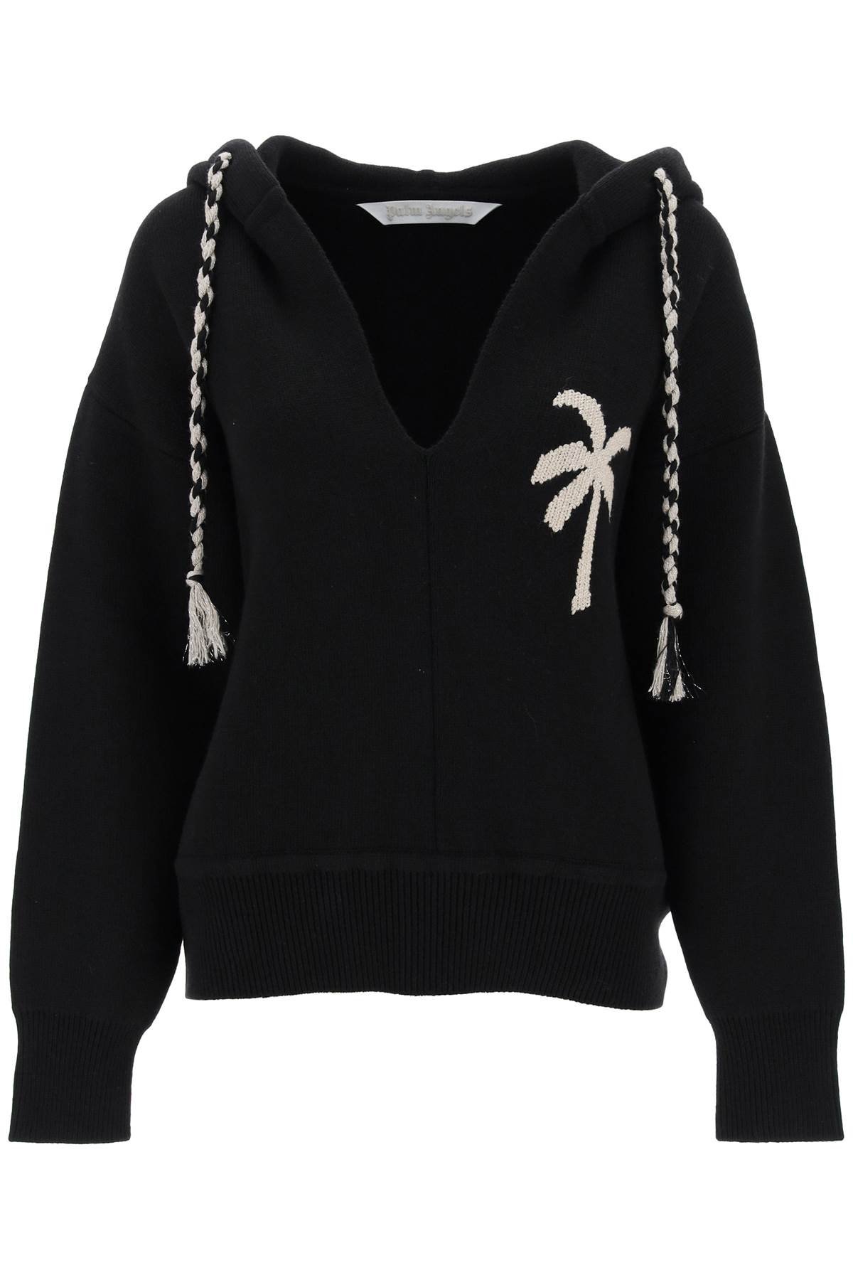 palm knitted hoodie