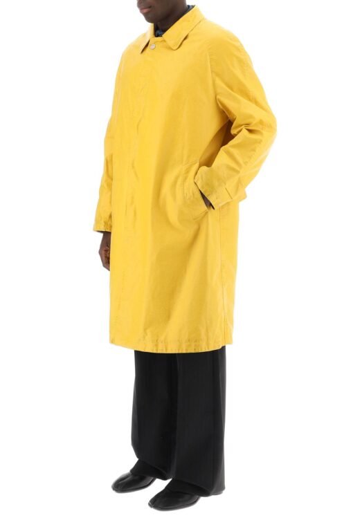 trench coat in worn-out effect coated cotton - Image 4