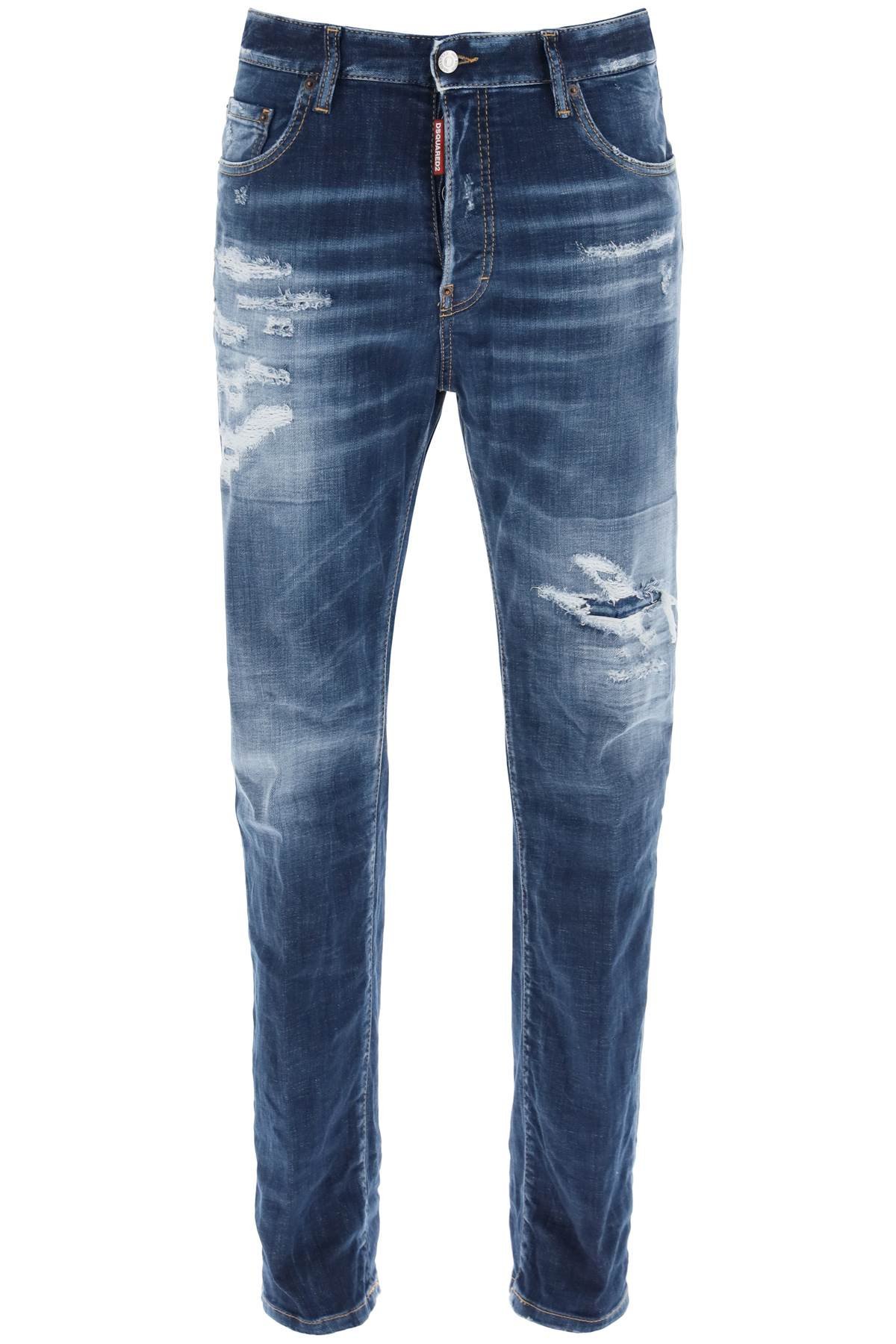 destroyed denim jeans in 642 style